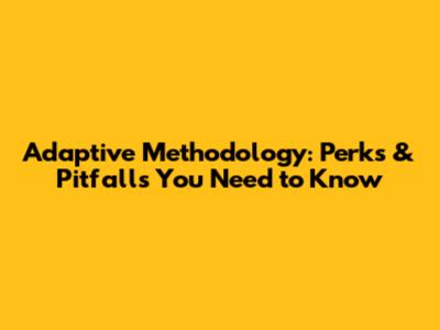Adaptive Methodology: Perks & Pitfalls You Need to Know
