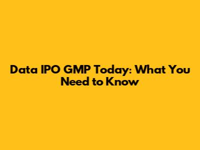 Data IPO GMP Today: What You Need to Know