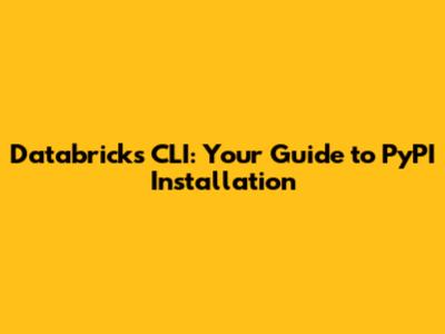 Databricks CLI: Your Guide to PyPI Installation