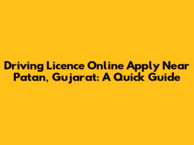 Driving Licence Online Apply Near Patan, Gujarat: A Quick Guide