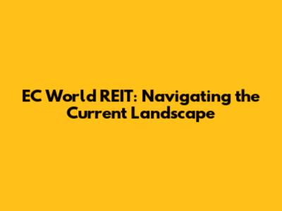 EC World REIT: Navigating the Current Landscape