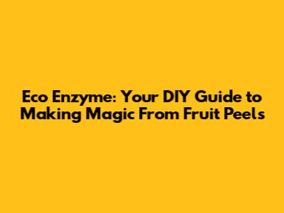 Eco Enzyme: Your DIY Guide to Making Magic From Fruit Peels