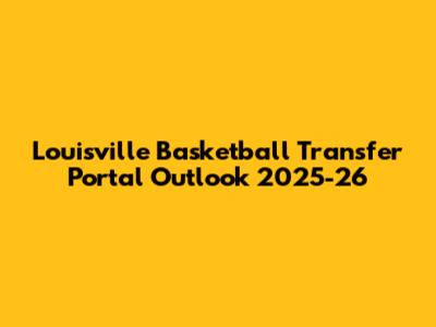 Louisville Basketball Transfer Portal Outlook 2025-26