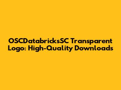 OSCDatabricksSC Transparent Logo: High-Quality Downloads
