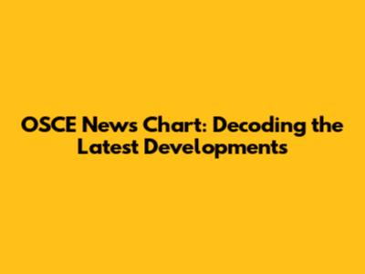 OSCE News Chart: Decoding the Latest Developments