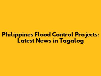 Philippines Flood Control Projects: Latest News in Tagalog