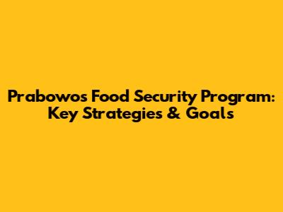Prabowo's Food Security Program: Key Strategies & Goals