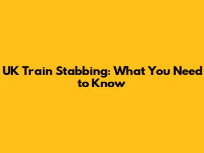 UK Train Stabbing: What You Need to Know