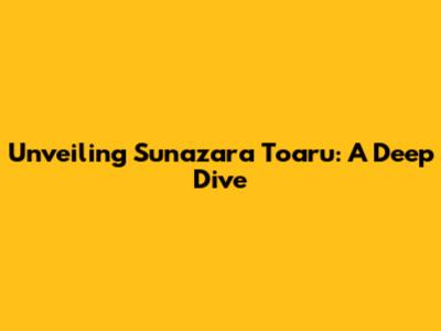 Unveiling Sunazara Toaru: A Deep Dive