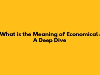 What is the Meaning of Economical: A Deep Dive