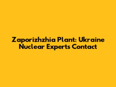 Zaporizhzhia Plant: Ukraine Nuclear Experts Contact