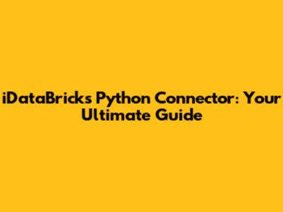 iDataBricks Python Connector: Your Ultimate Guide