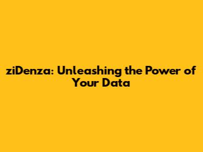 ziDenza: Unleashing the Power of Your Data